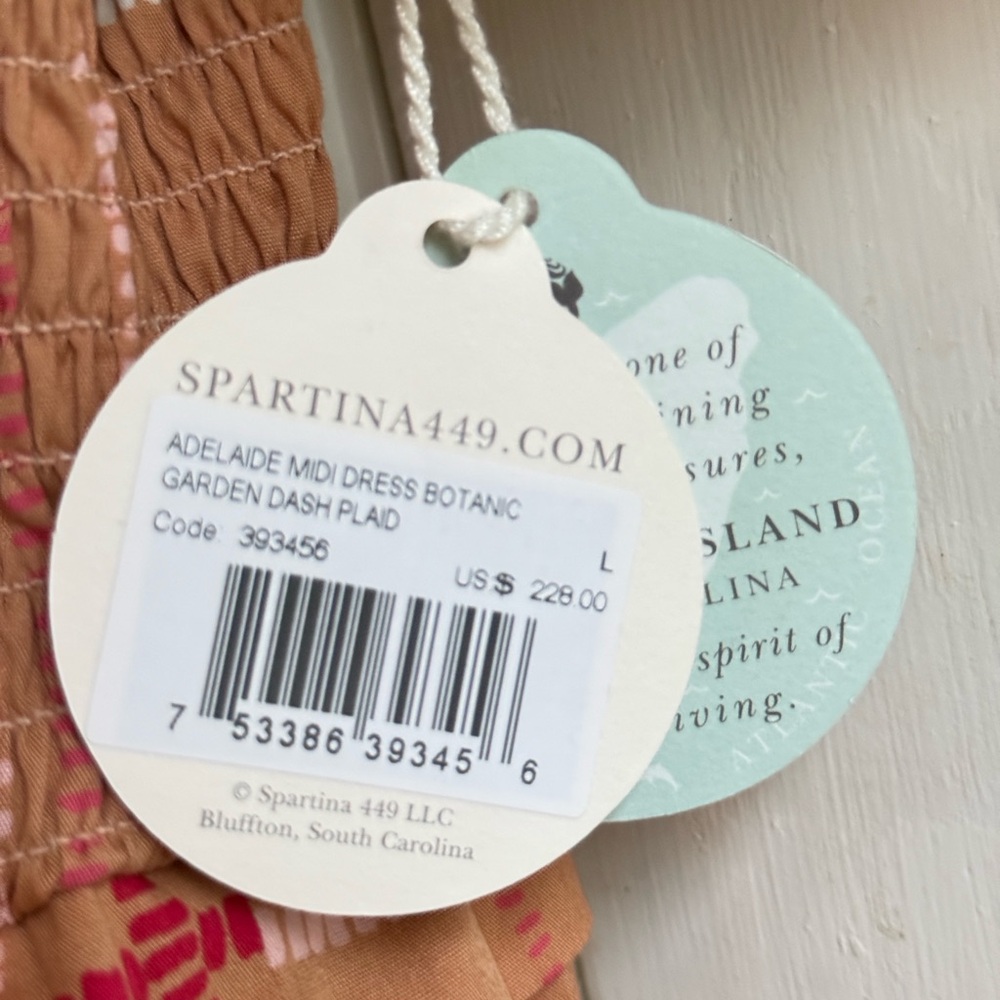 Spartina 449 Terracotta Check Maxi Dress - Picture 6 of 9